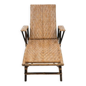 Chaise longue en rotin - bambou