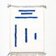 Tapis berbère Beni Ouarain &cru à motifs bleu majorelle 1,49x1,03m