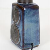 Big "1097" ceramic table lamp by Einar Johansen for Søholm with jute shade, mid-century Danish modern design, 1960s/1970s