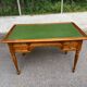 Louis XVI style desk in solid wood and green leather, 1970.