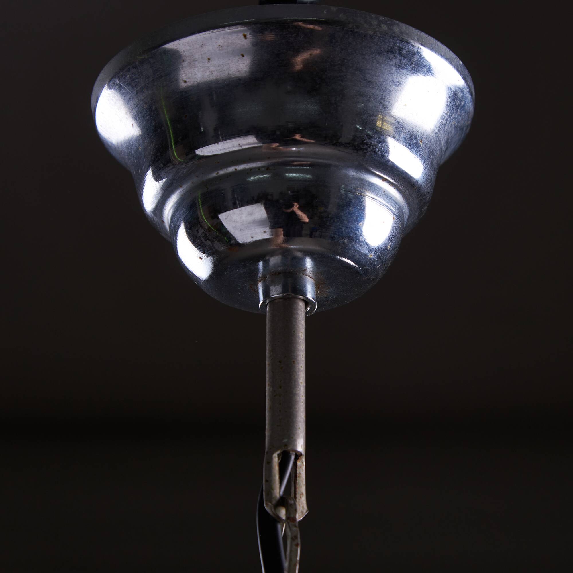 Art Deco Dappled Glass Cuboid Pendant, 1960s