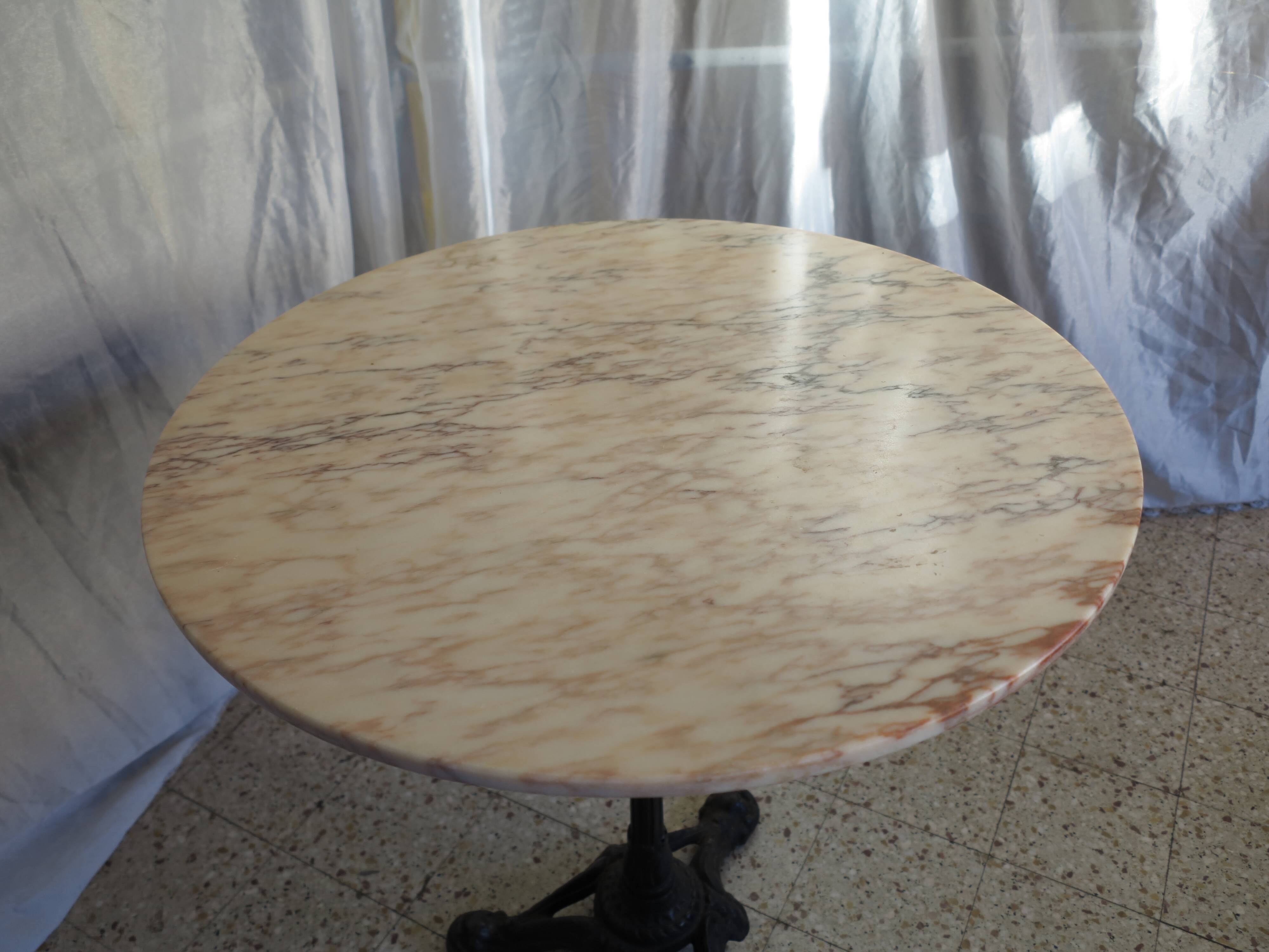 Bistro table with a marble top