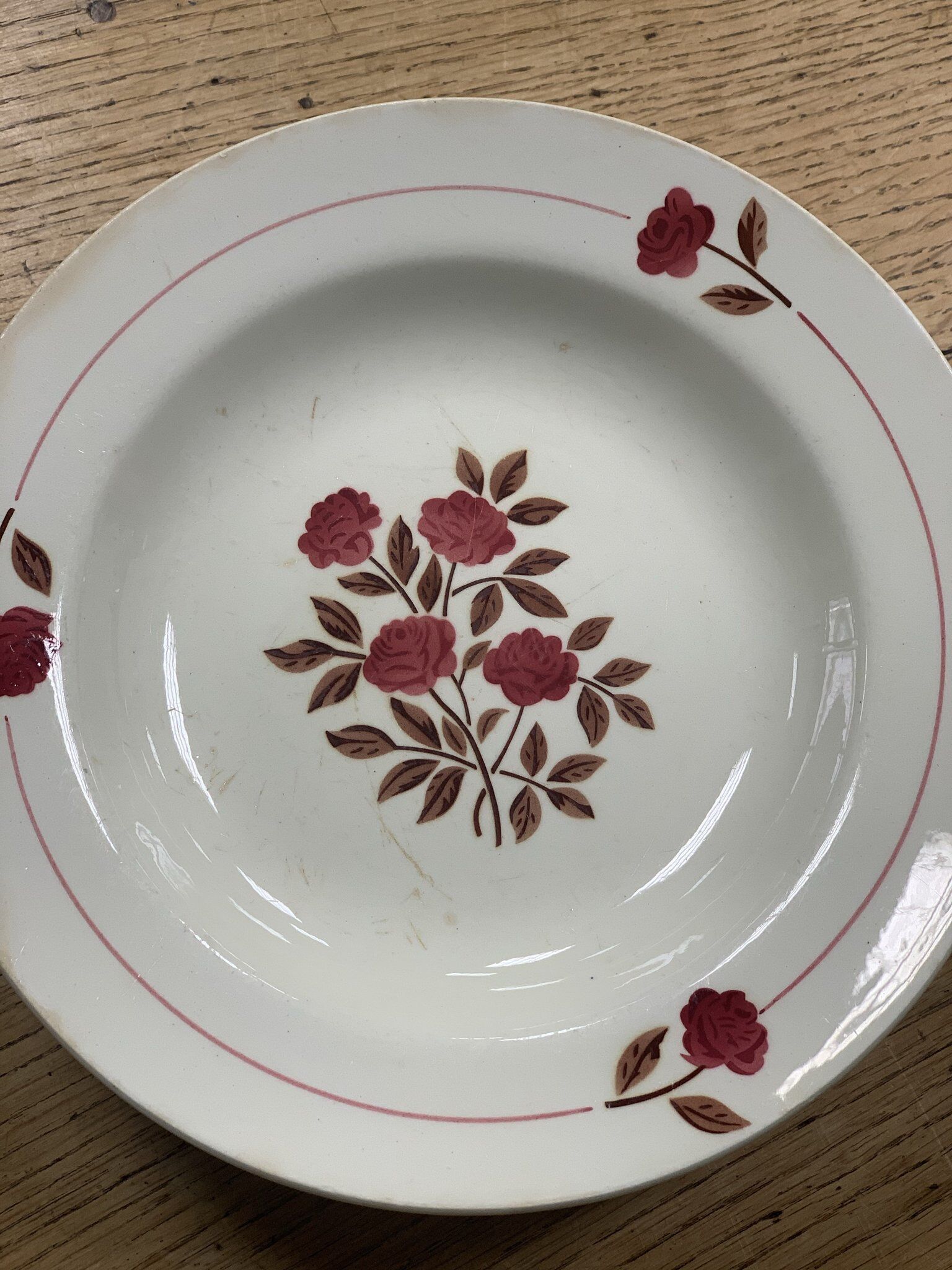 Assiette creuse en faïence HBCM modèle Martine