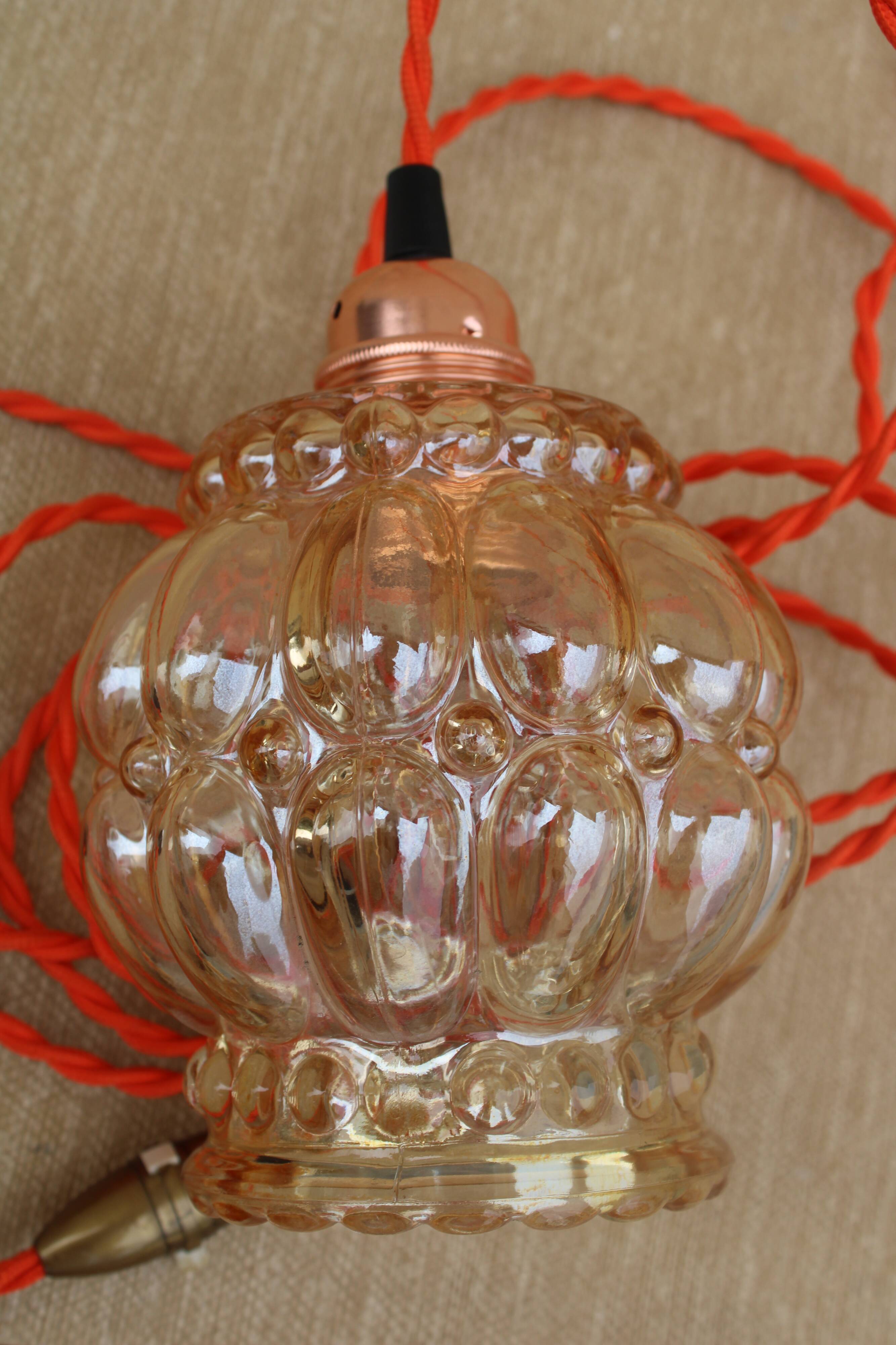Moulded glass hanging lamp