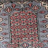 Handmade vintage Uzbek Bukhara rug 64cm x 94cm 1950s