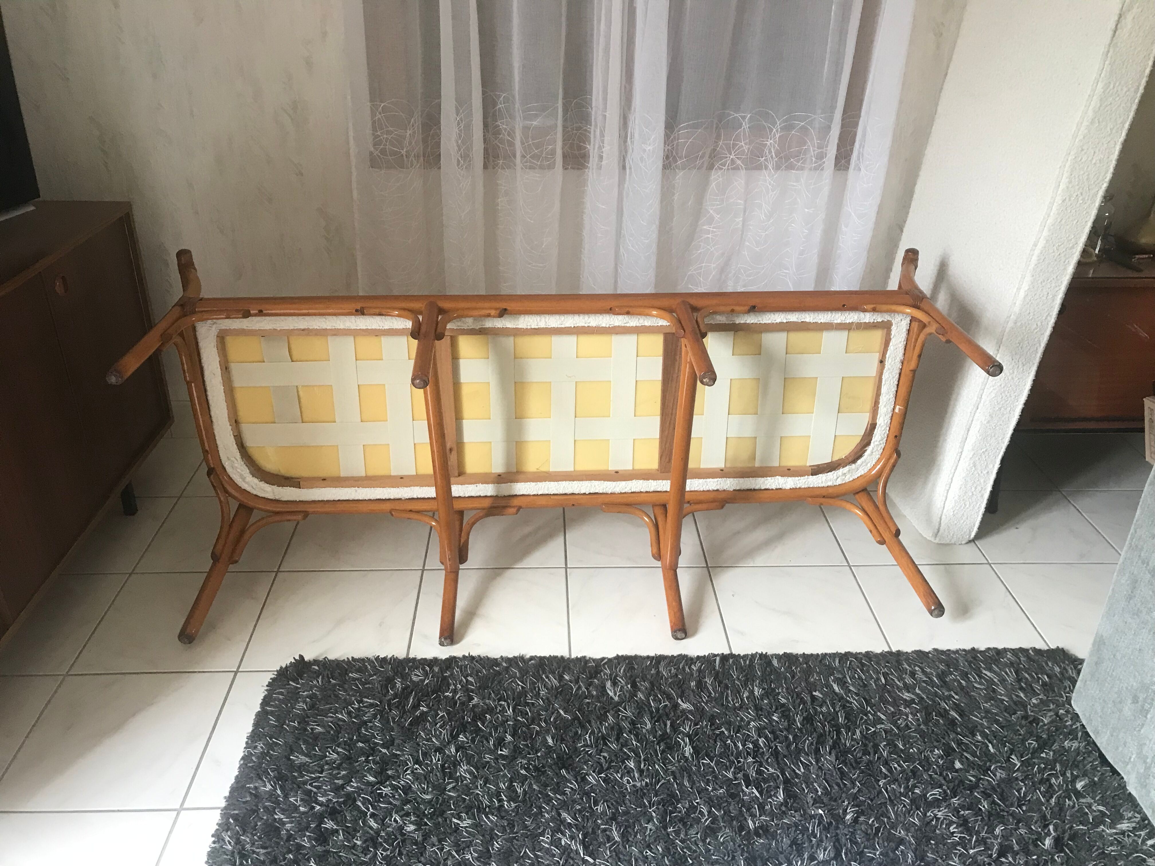 Vintage rattan bench