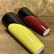 Pair of vases 70s, vintage black, yellow, red, deco pop, space age