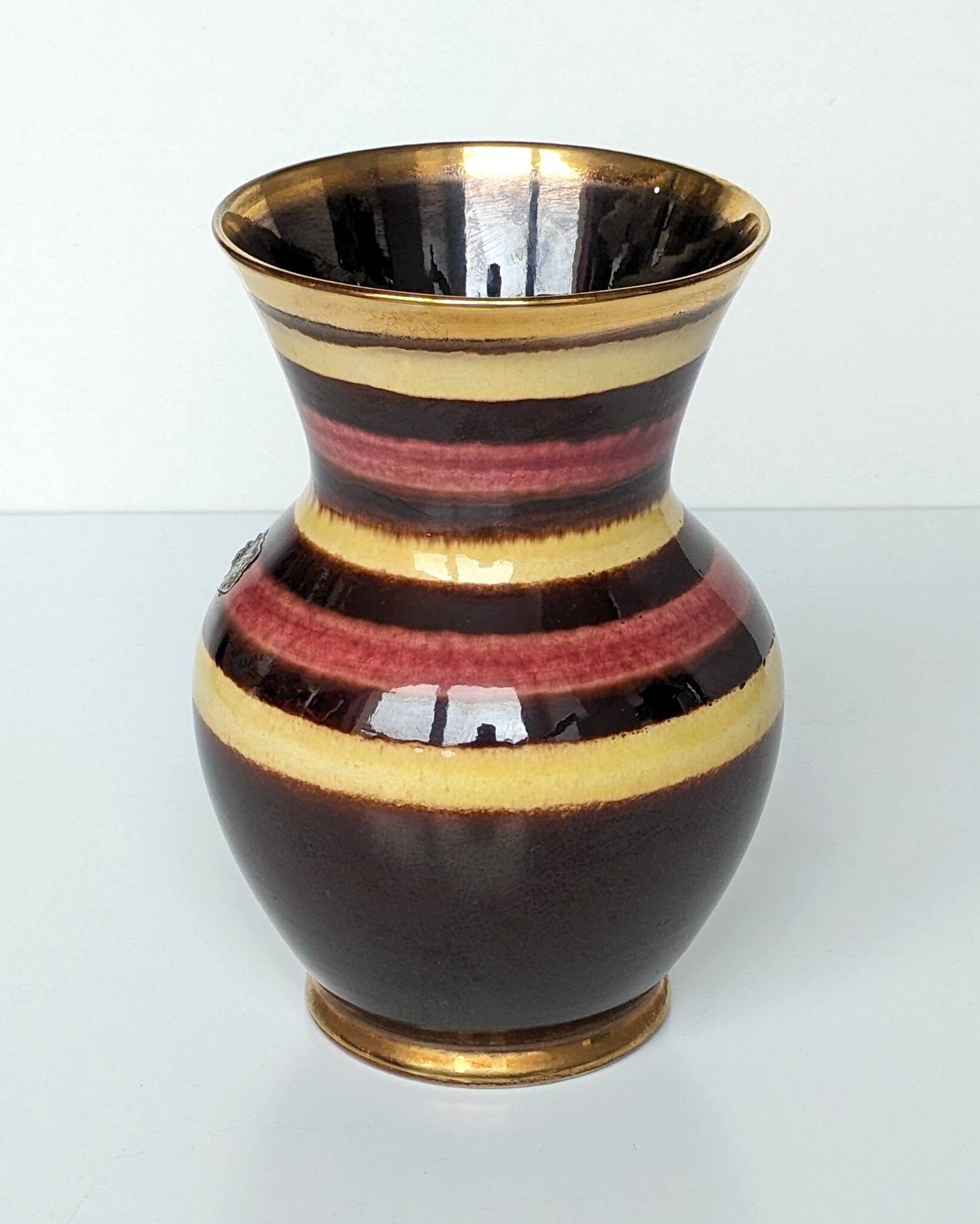 Multi-colored ceramic vase, Germany signed DB Hohr. (​Dümler & Breiden)​