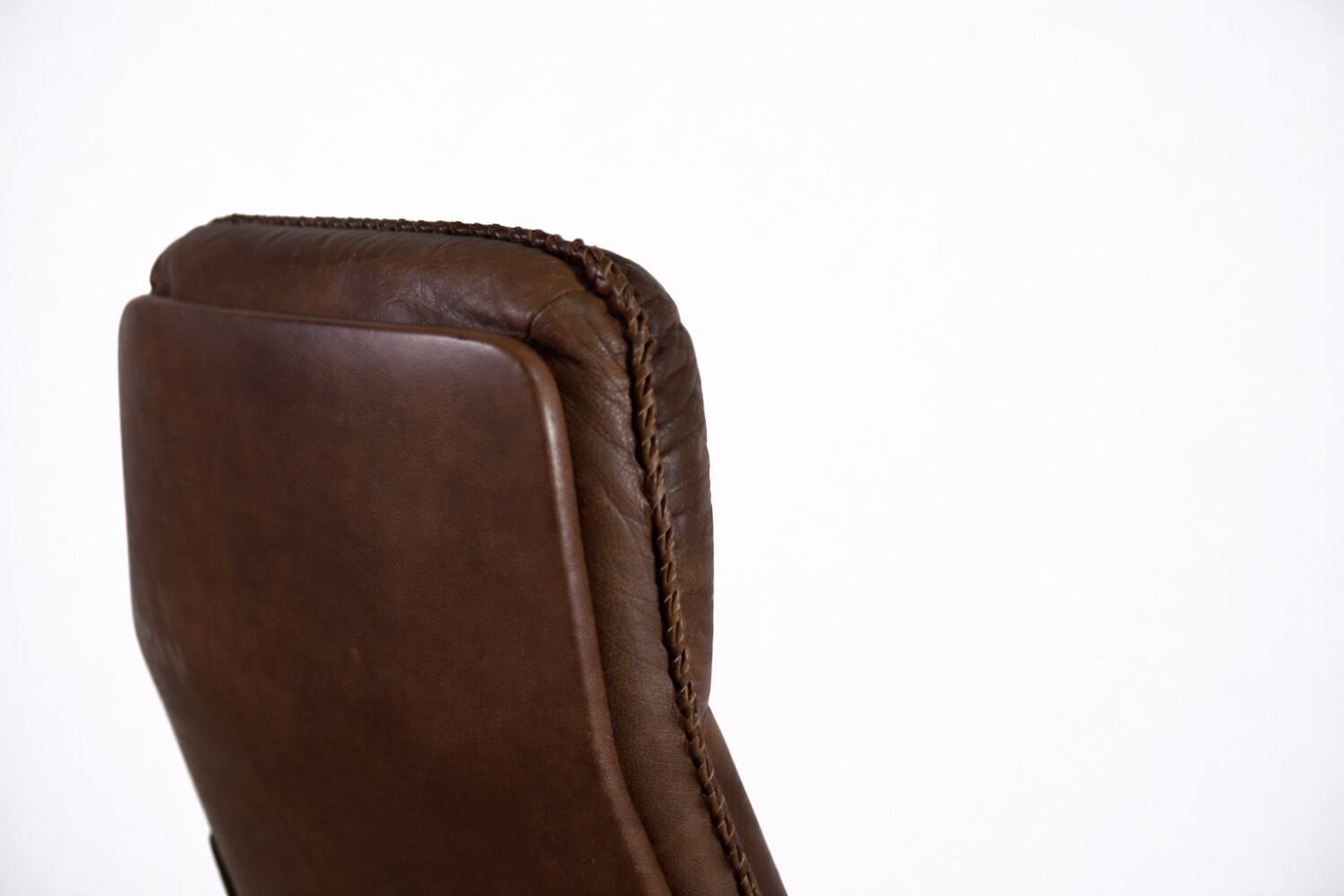 Vintage Mid-Century Danish Modern Leather Adjustable Easy Chair and Ottoman