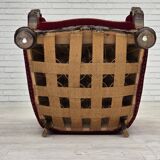 1960s, Danish relax chair, cherry-red furniture velour, oak wood.