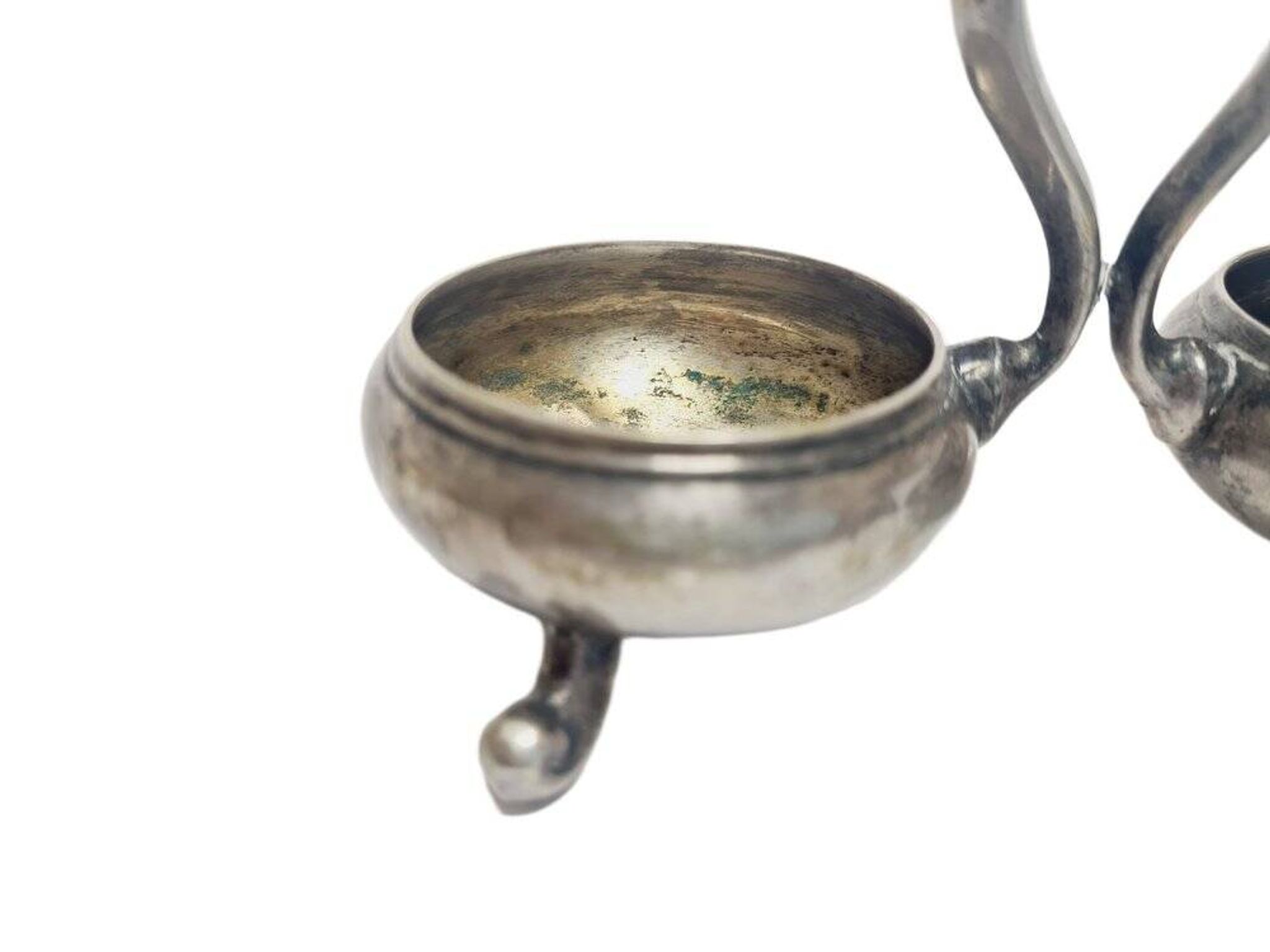 Eclectic silver salt and pepper holder, Germany, 1890s