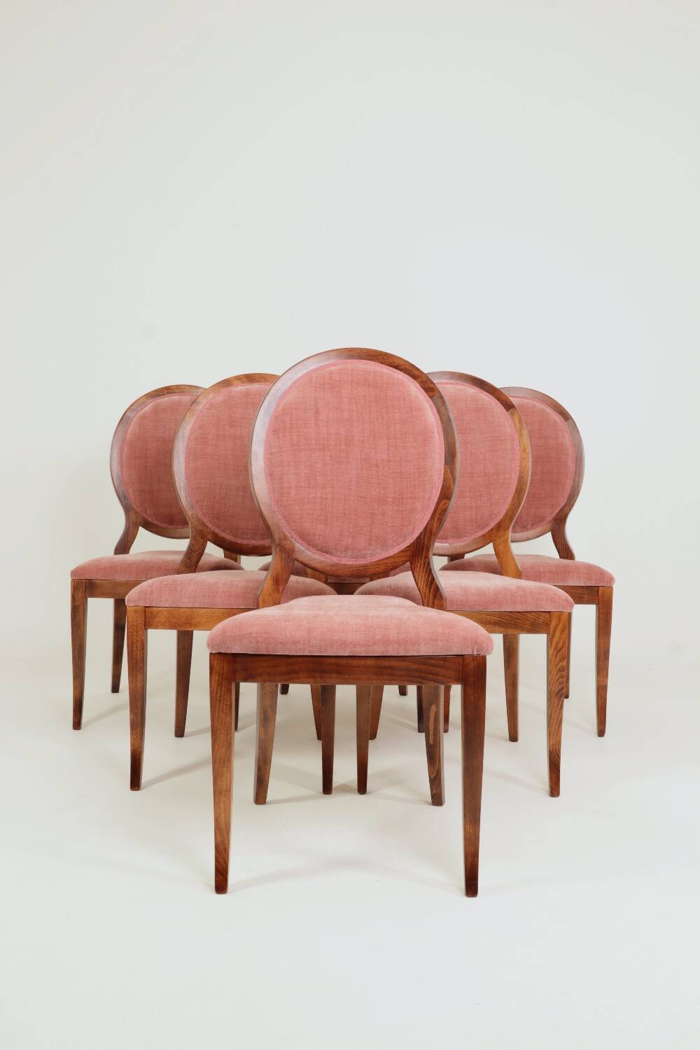 Set of 6 medallion dining chairs, Indian pink