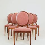 Set of 6 medallion dining chairs, Indian pink