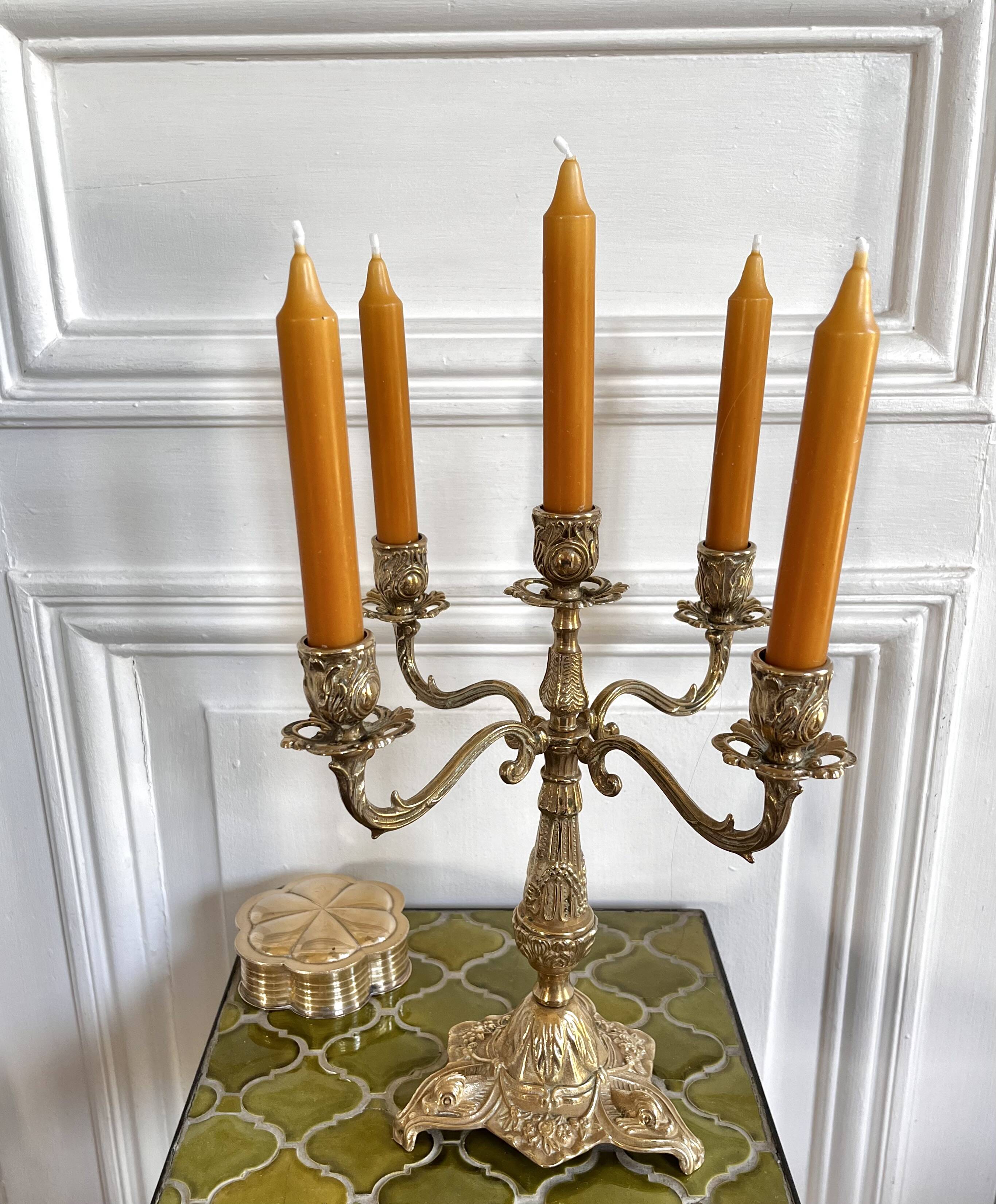 5-light gold candlestick holder