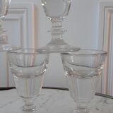 Set of 6 glasses of bar effect trompe l'oeil 30s