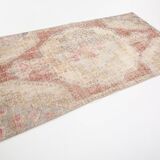 Vintage Red & Cream Oriental Turkish Rug, 110x199Cm