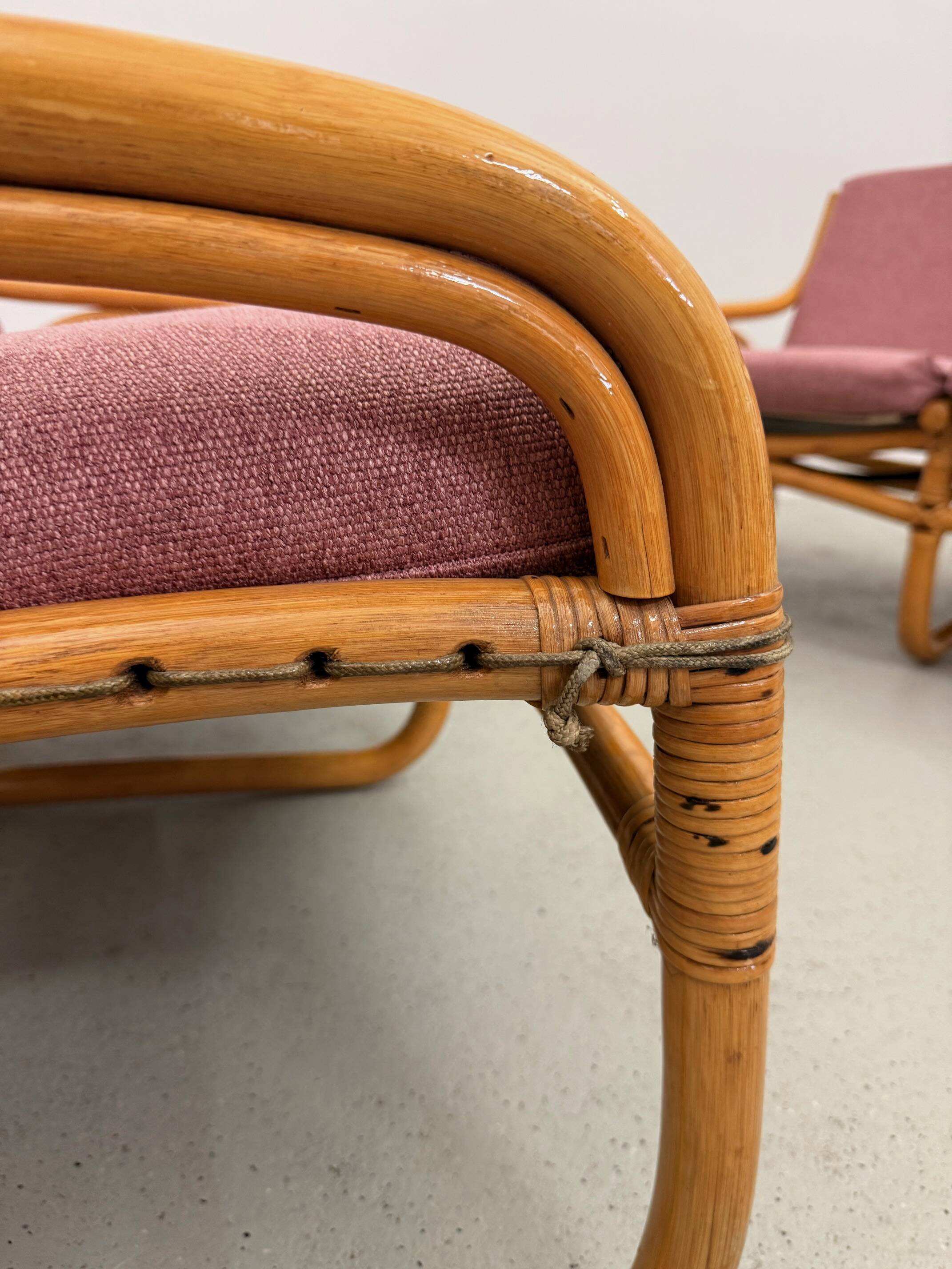 Vintage 1970s Scandinavian Bamboo Sofa