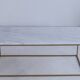 Rectangular coffee table in white Marble Ibiza, gilded base L120xP60xH40.