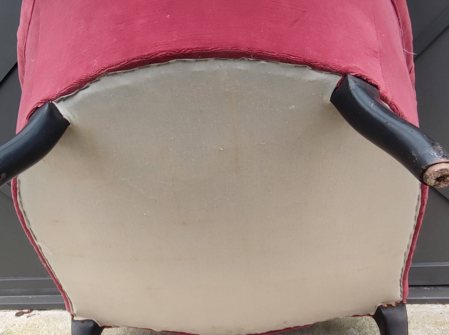 Old Napoleon III padded armchair