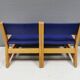 Brio children's chairs in light wood with blue lacquered seat and backrest