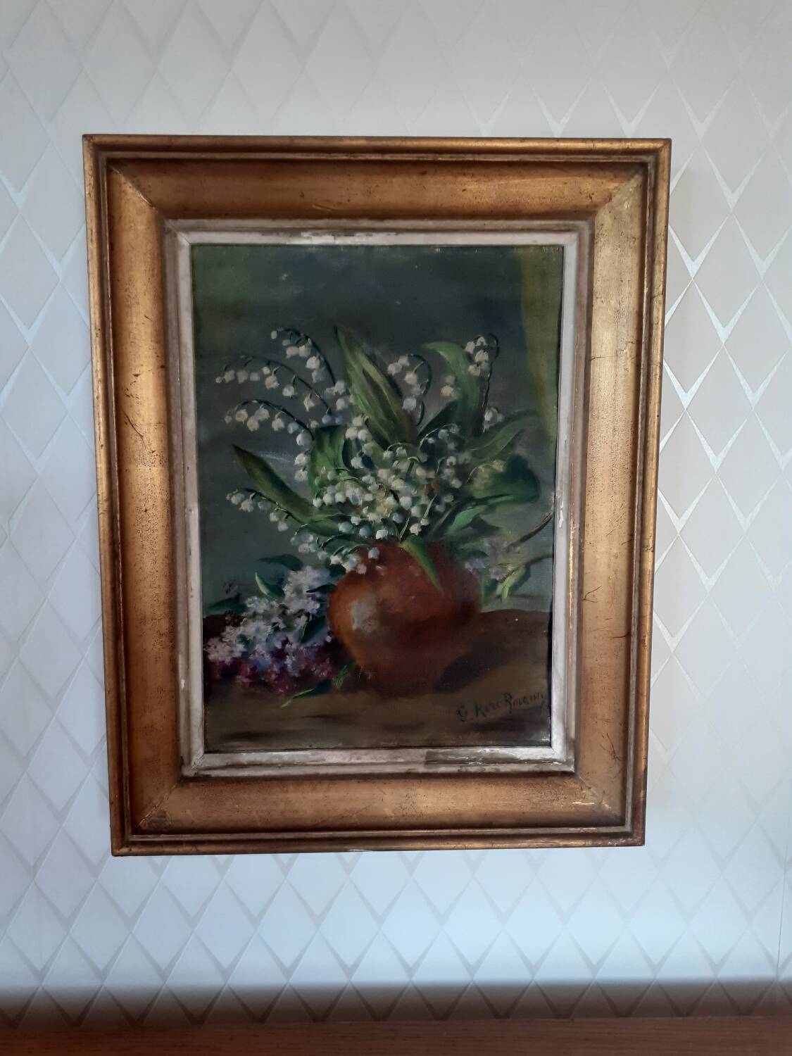 Lily of the valley bouquet painting
