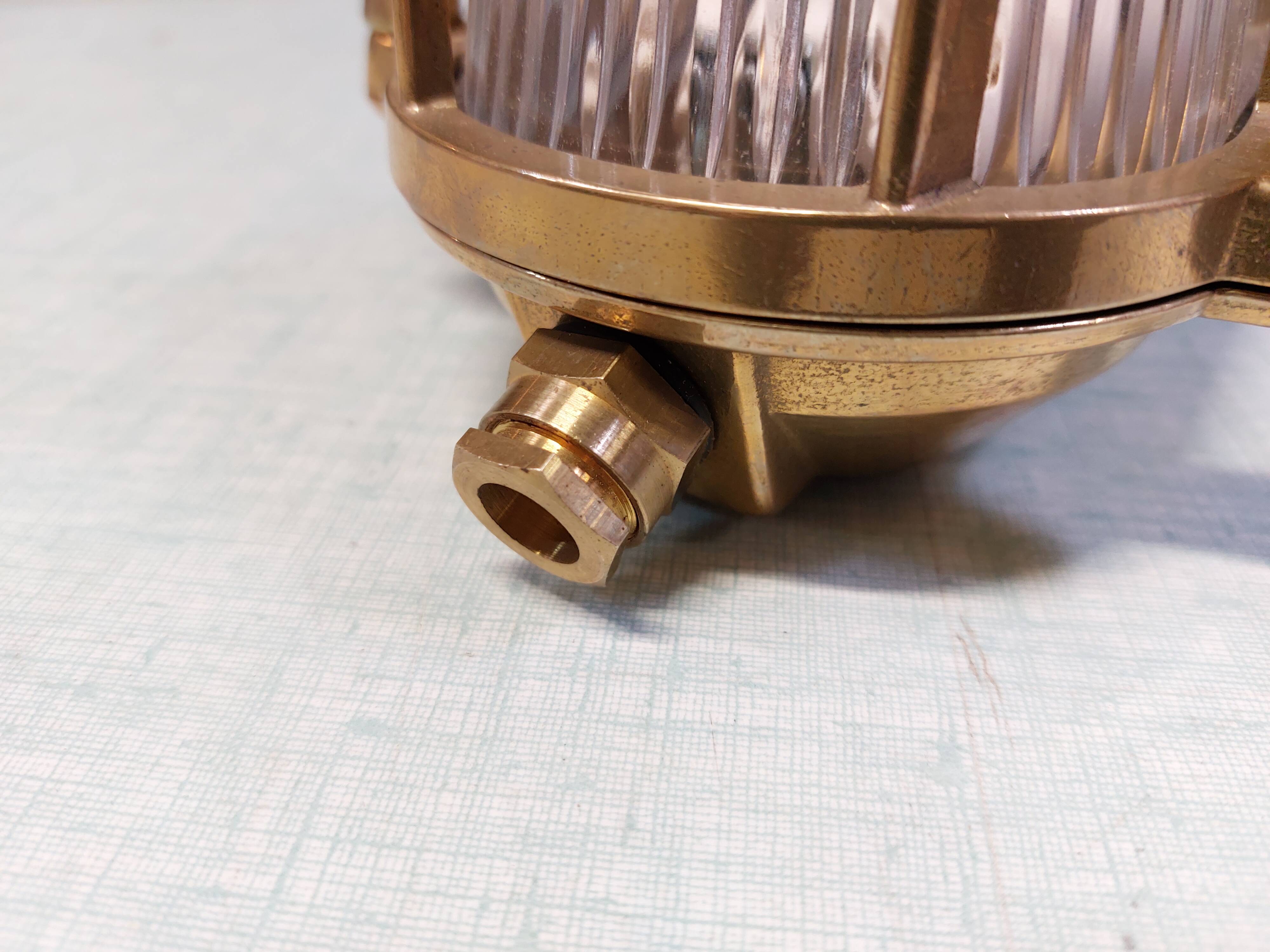 Brass marine corridor wall light