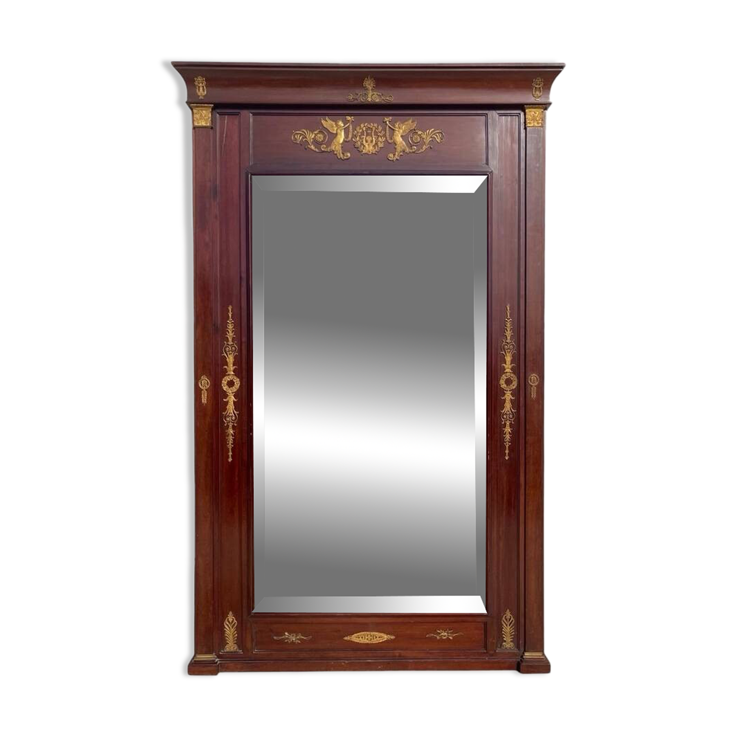 Large Empire Style Mahogany Mirror - H 2m33