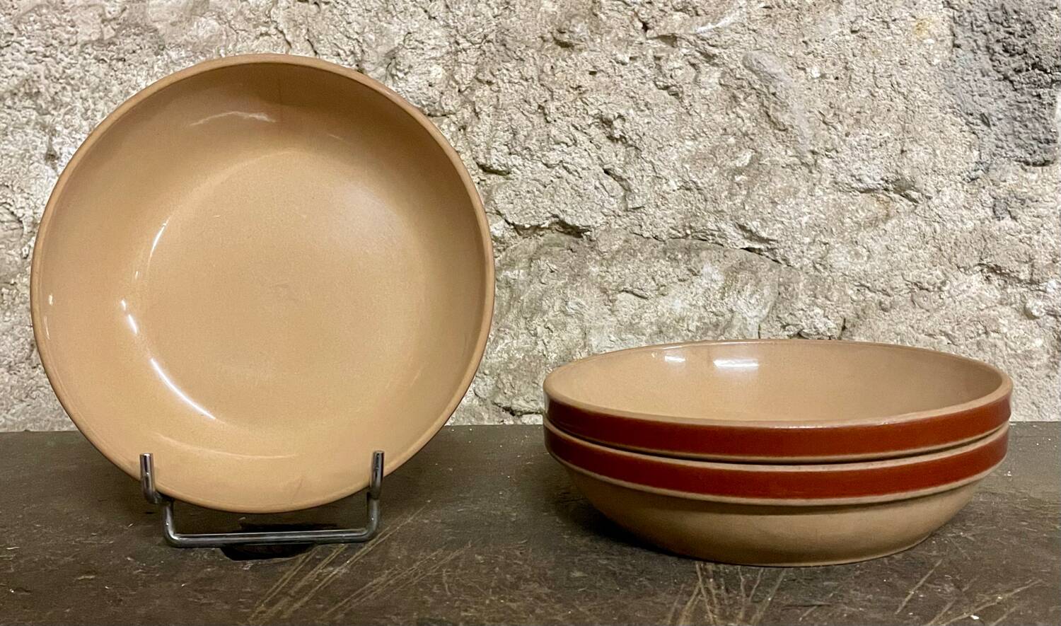 Lot de 3 écuelles en grès – GIEN – “Grès de France” – Années 60/70