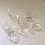 Together five mismatched stemware
