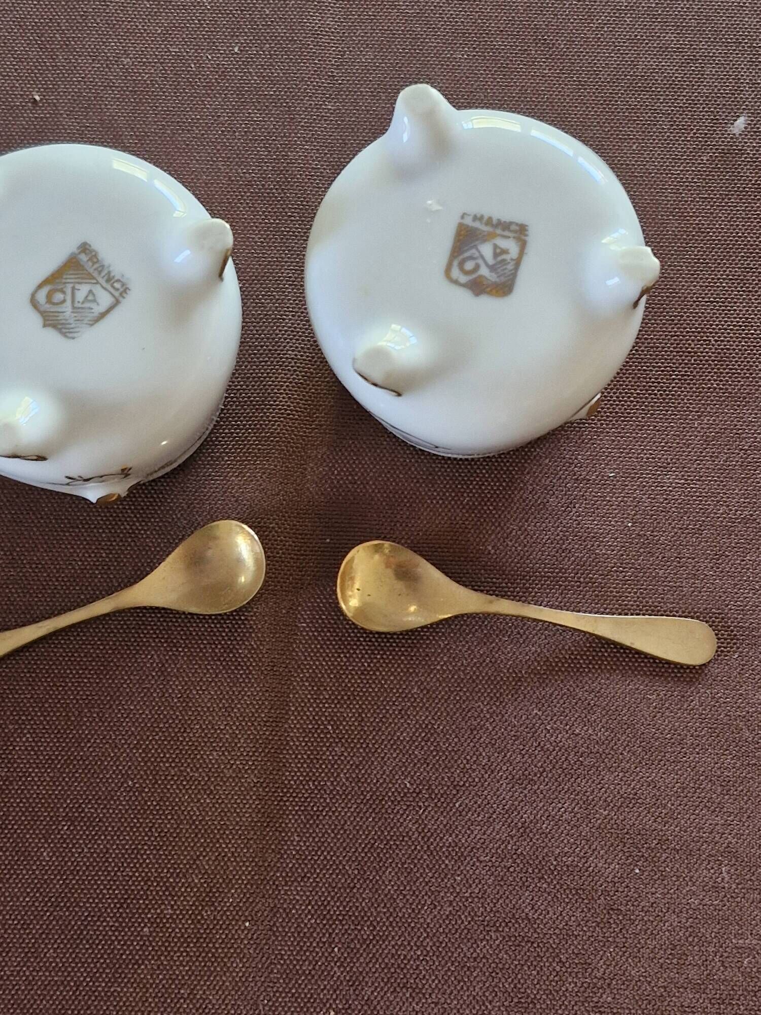 Vintage porcelain salt and pepper shakers.