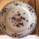 China plate porcelain xviii compagnie des indes orange blue flower decoration