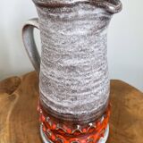 Jasba orange-grey vase/jug, bunte welt der keramik (colorful world of ceramics), west german pottery