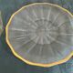 Daum Nancy Crystal cup and tray service, Ducal model, gold combed