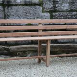 Large bench with solid wood backrest, 1930 Brittany