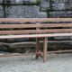 Large bench with solid wood backrest, 1930 Brittany