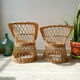 Pair of vintage rattan children's armchairs
