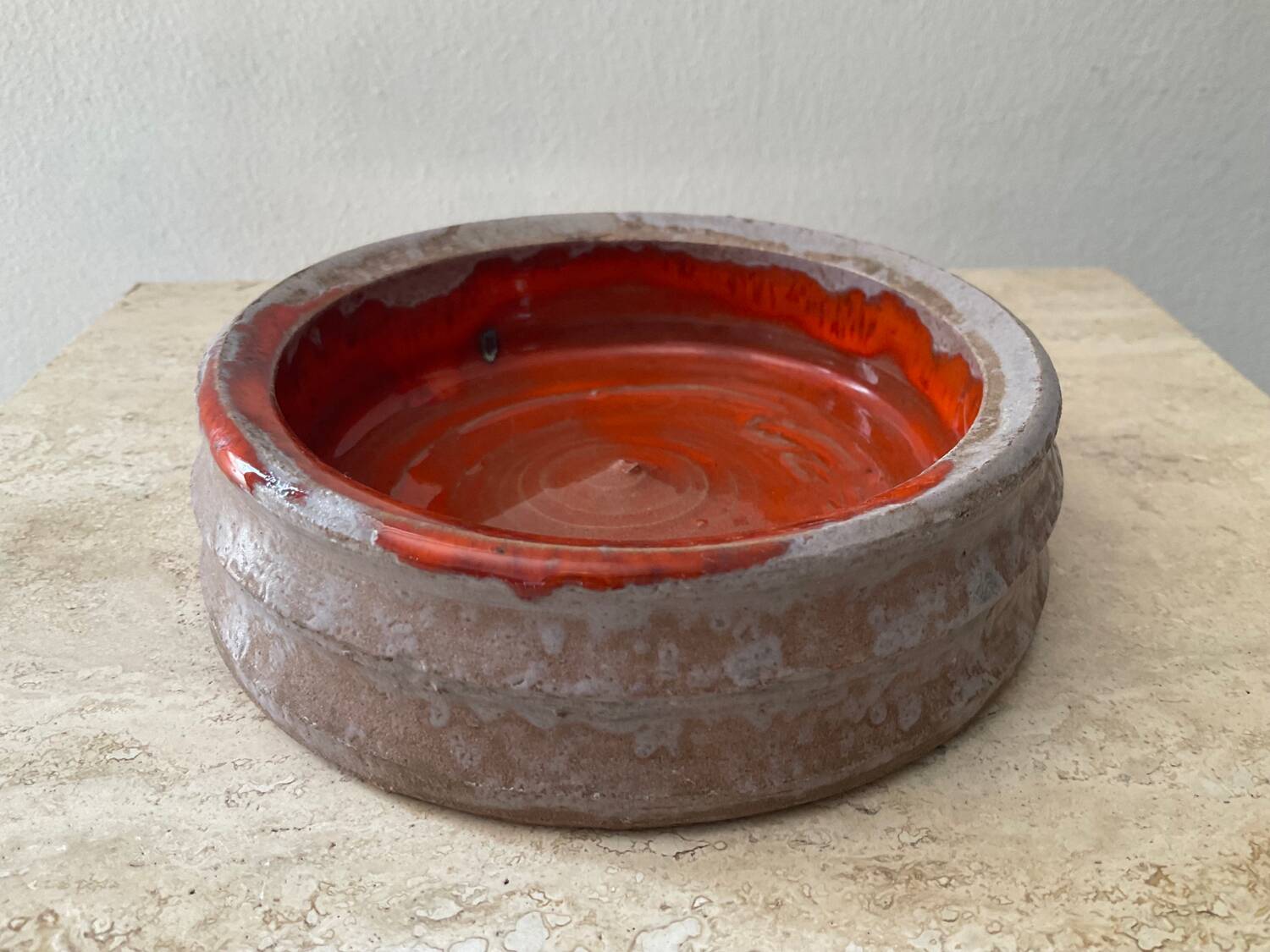 Vintage enamelled terracotta pocket tray