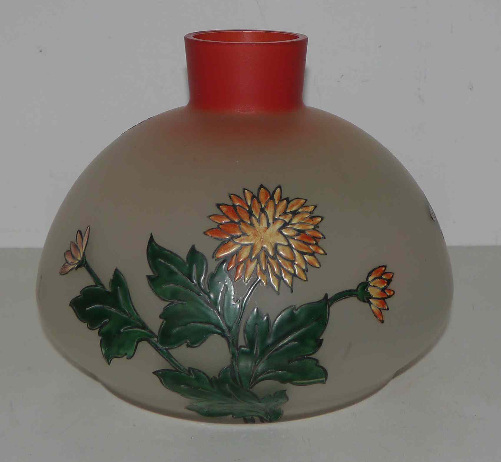 Art nouveau vase in enamelled glass