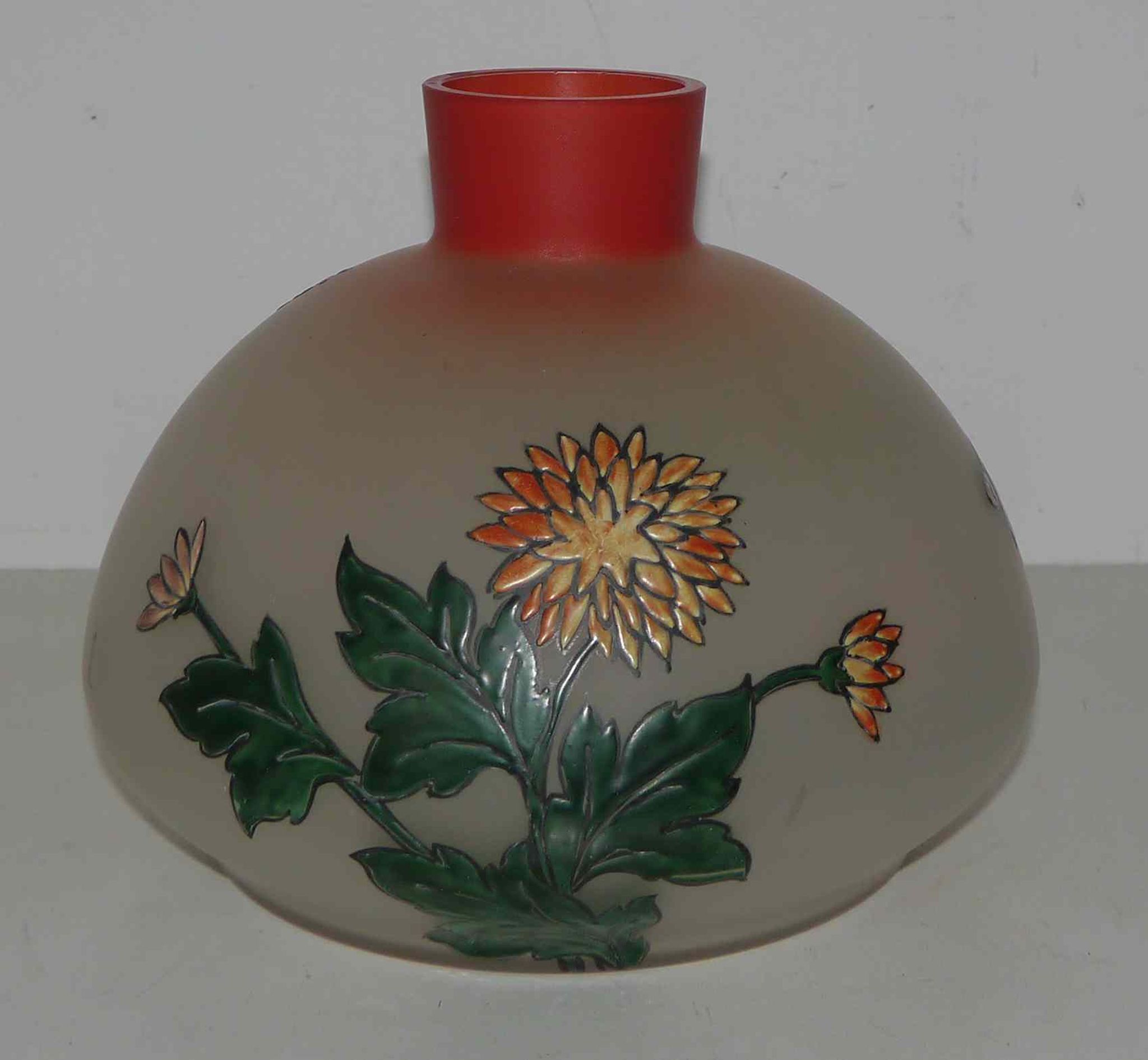 Vase art nouveau en verre émaillé