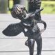 Pair of table bells musician angels in copper metal and bronze