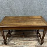 Magnificent Louis XVI style center flat desk in solid walnut circa 1850