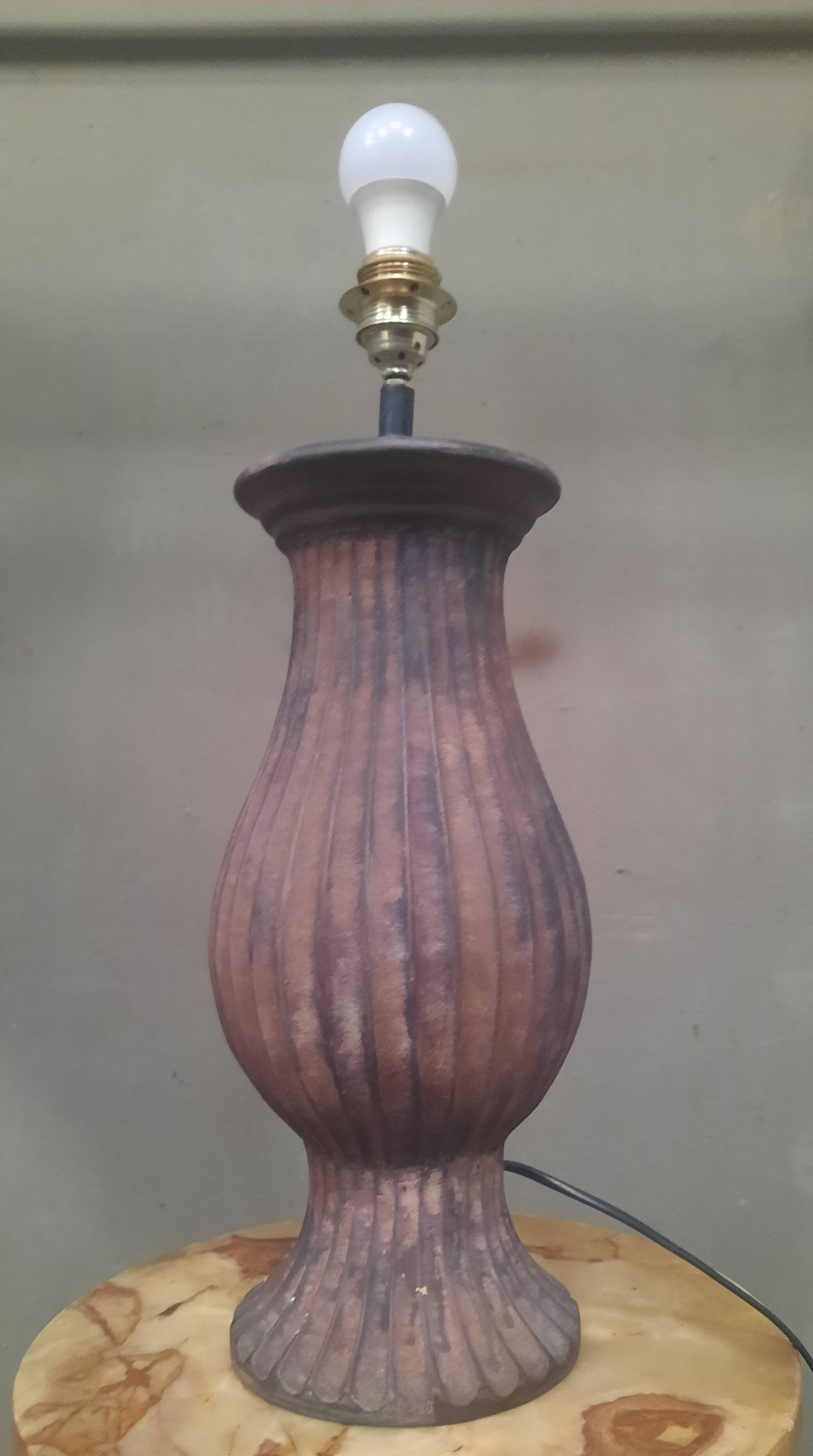 Glazed terracotta lamp