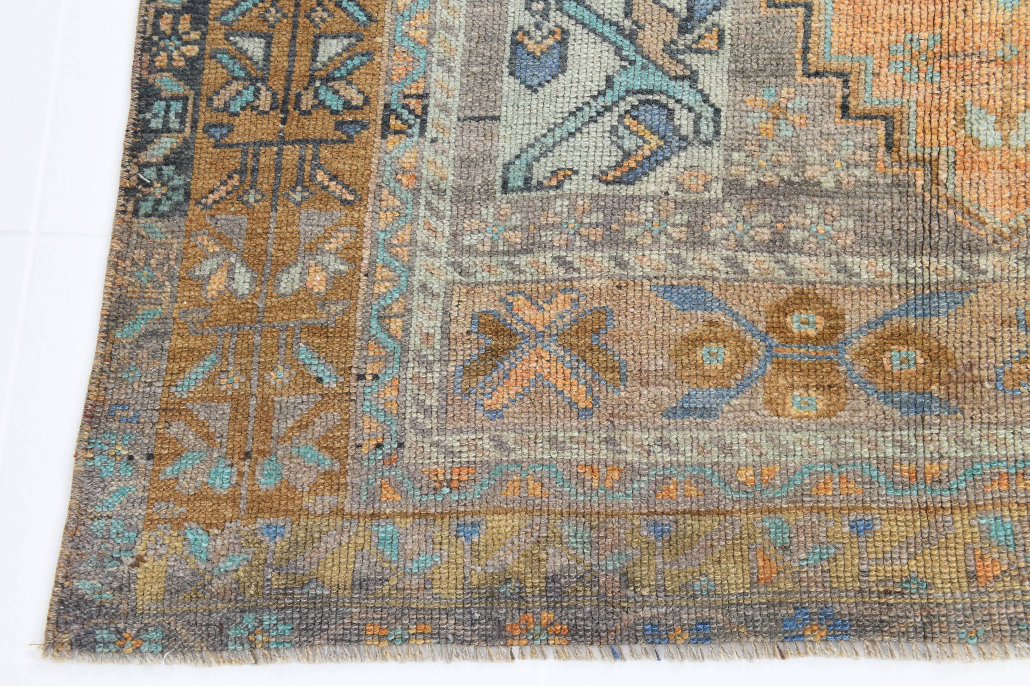 4x7 Turkish Muted Peach Retro Vintage Persian Rug, 133x213Cm