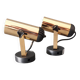 Pair of adjustable spotlight Maureva in gilded brass, Italian design 1980.