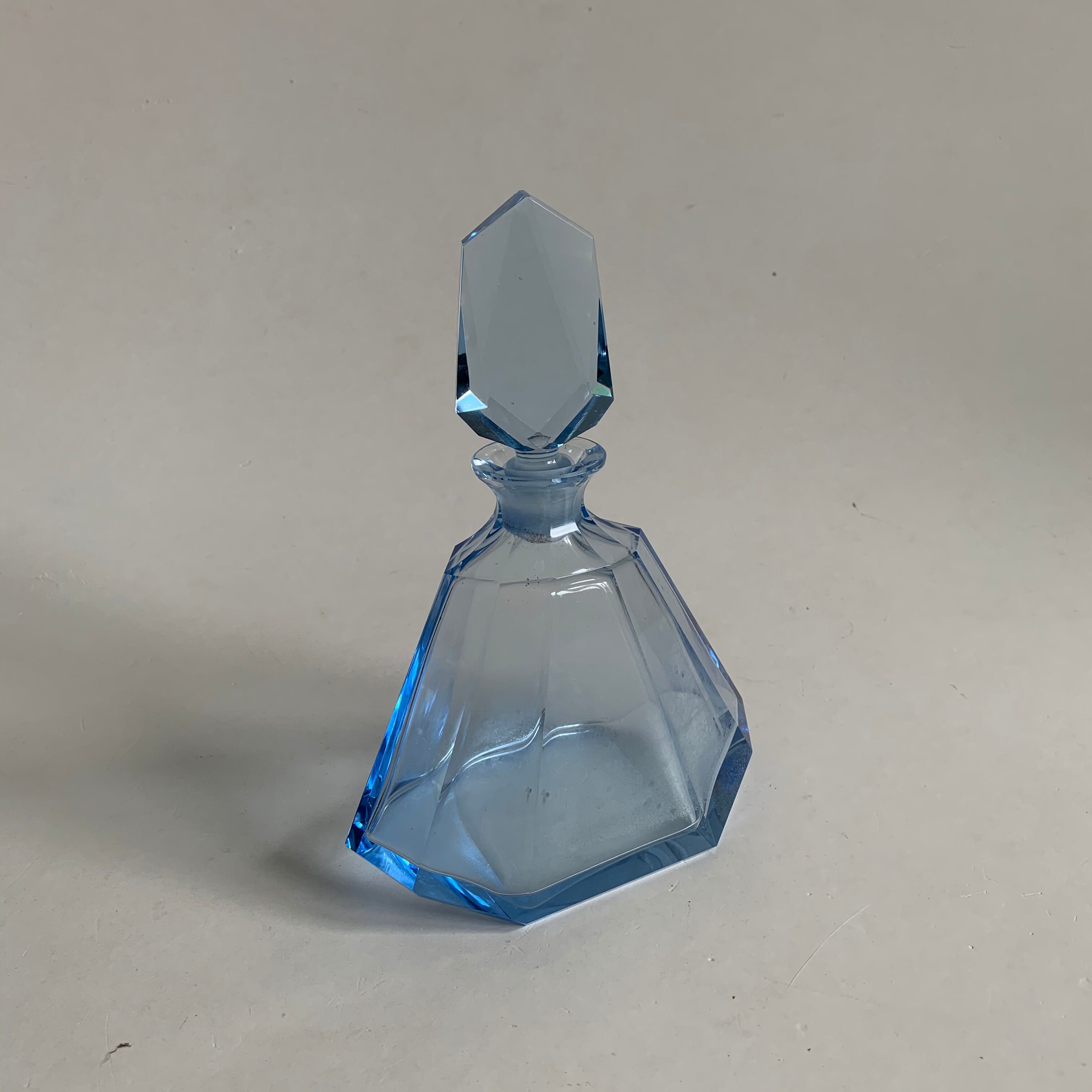 Art deco shaped glass carafe, 1940s