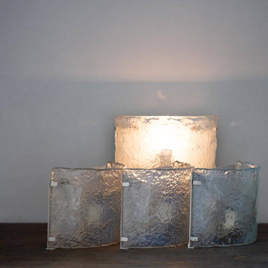 Vintage Murano glass wall lamps by Mazzega, Italy, 1970, set of 4