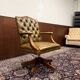 Classic English Yellow Chesterfield Desk Chair