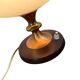 Lampe de table vintage en verre avec base en bois