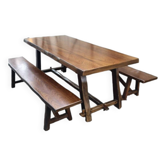 Table et 2 banc Brustaliste du designer Finlandais Olavi Hänninen