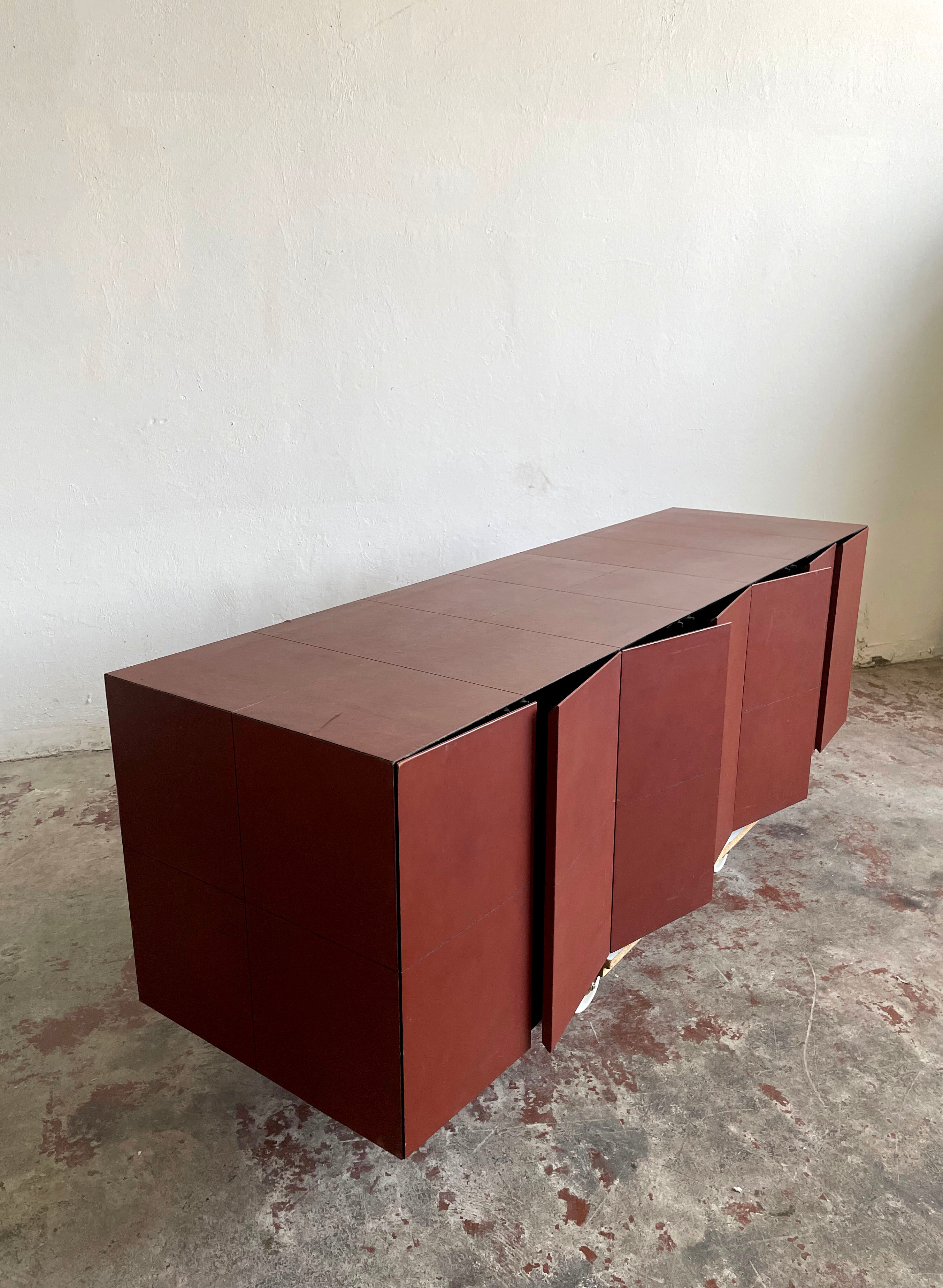 Enfilade par Lella & Massimo Vignelli pour Poltrona Frau, Italie années 1990